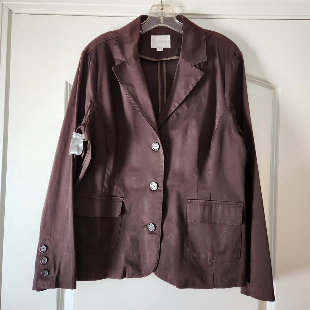 ERIN LONDON BROWN 3-BUTTON JACKET SIZE XL